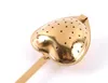 Stainless Strainer Heart Shaped Tea Infusers Teas Tools Teas Filter Reusable Mesh Ball Spoon Steeper Handle Shower Spoons FY5185