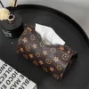 Fashion Living Room Restaurant Tissue Boxes Decoration Supplies PU Designers Letters Printed Creative Car Pumping Carton Home Tabl3469827