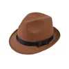 Hommes femmes large bord laine feutre Jazz Fedora chapeaux style britannique Trilby fête formelle Panama casquette noir jaune robe Hat3114151