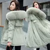 Plus Größe Lose Baumwolle Gepolsterte Lange Mantel Warme Verdicken Mit Kapuze Frauen Oberbekleidung Mode Große Pelz Kragen Parkas Weibliche Winter Jacke 201209