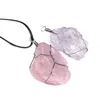 Irregular Natural Crystal Stone Silver Plated Handmade Chain Pendant Necklaces For Women Girl Party Decor Jewelry