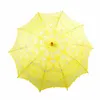 Färgglada Bomull Bröllop Paraply Parasol Handgjorda Battenburg Lace Broderi Sun Paraply Eleganta Bröllops paraplyer vid havet RRA12418