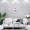 DIY 12V Digital Large Wall Clock Home Dekorationspiegel Aufkleber Vinyl Modernes Design auf dem für Wohnzimmer Y200110