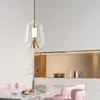 Nordic glazen hanglampen met enkele kop, minimalistische eetkamer, studeerkamer, bedlampje, creatieve hanglamp, hanglampen