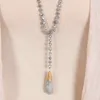 Collana lunga annodata con perline di cristallo sfaccettate da 8 mm catena di accessori per la festa della mamma del commercio estero multicolore opzionale