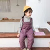 Baby Jungen Strampler Overalls Einfarbig Mädchen Daunen Baumwolle Overall für Kinder Kleidung Neue Winter Kinder Warme Hose mit Tasche 201128