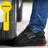 Mäns Män Sneakers Outdoor Steel Toe Male Shoes Militär Combat Ankel Anti-Smashing Work Safety Boots Y200915