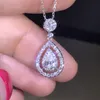 Bling Bling cristal goutte d'eau pendentif collier femmes fille goutte d'eau chaîne collier bijoux de mode pour la fête de cadeau