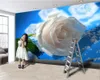 Carta da parati 3D classica sfondo 3d 3d per cucina delicate rose rosa flora decorativa decorativa sfondo murale 3d