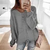 Women's Sweater Sweater Losse Panel Gebreide Top Winter Kleding Dames Dames Plus Size