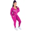 Tute con cappuccio da donna Casual Sport Set da 2 pezzi Completi Abbigliamento sportivo manica lunga da jogging Tuta sportiva Cardigan K8406