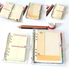 Bloc-notes transparentes PVC Soft Binder Couvercle Bindentifie Snap Fermeture de la fermeture des pages de planificateur de 6 trous Pages de remplissage