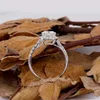 Transgems Center 2CT Halo Moissanit Обручальное кольцо 14K 585 Белое золото 7,5 мм SQAURE подушка подушки CUT FG Color Moissanite Ring Wedding Y200620