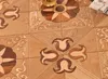 오크 바닥재 단단한 나무 바닥 타일 타일 목재 황금 노란색 시트 가정용 장식 장식 생활 벽돌 아트 메달 꽃 패턴 설계