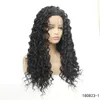 HD Transparent Full Synthetic Lacefrontal Wigs Black Color Kinky Curly Simulation Human hair Lace Front Wig 180823-1