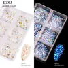 New Mixed Size Crystal AB Glass Rhinestones for Nails Non Hot Fix 3D Flatback Strass Gems Glitter Jewelry Nail Art Decorations