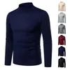 Men High Neck Turtleneck Cashmere Knitwear Autumn Winter Thick Warm Sweater Male Slim Pullover Casual Solid Long Sleeves Tops
