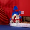 Gnome patriotique quatrième de juillet fête Tomte Figurine debout en peluche pour cadeau de fête de l'indépendance américaine décorations de bureau à domicile