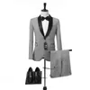 Популярные One Button Groomsmen шаль лацкане жениха смокинги мужчин Костюмы венчания / Prom Best Man Blazer (куртка + Pantst + Tie) Y174