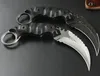 Nouveau couteau Karambit D2 lame de lavage en pierre satinée/noire, manche G10 noir, couteaux à griffes avec gaine en cuir