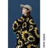Women's Down Parkas Sumflower Mönster Kvinnor Soft Jacket Winter Zipper Fleece Coat Outwear With Pockets Korean Fashion Overized Warm J Luc