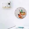 Fox Cartoon Wooden Round Shaped Wall Clock Kids Room Decor Silent Quartz Wall Clock Nursery Baby Shower Gift Home Decoration H1230