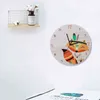 Vos Cartoon Houten Ronde Gevormde Wandklok Kinderkamer Decor Silent Quartz Wandklok Kinderkamer Baby Shower Gift Woondecoratie H1230