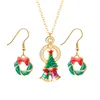 Carino serie di natale serie gioielli set di fiocchi di neve campane ciondola orecchini collana ipoallergenica regali di Natale per le donne ragazze gioielli vacanza