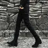 Sonbahar Kış Moda erkek streç artı kadife kalınlaşmak kot erkek ayakları siyah Kore sıska kalem pantolon erkek botları kot 201111