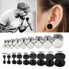 2Pcs Punk Black Unisex Stud Earring Barbell Piercing Earring For Men Women Gothic Street Pop Hip Hop Ear Jewelry Stainless Steel6407173