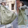 Dames Down Parkas Winter Women Fleece In plus size dikke warme middenlange capuchon Jackets Fur Vrouw Slim Padding1 Luci22