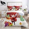 Dream NS Set biancheria da letto di Natale rosso Biancheria da letto Queen Tessili per la casa Set Biancheria da letto Set copripiumino Babbo Natale juego de cama 2011277807996