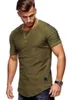Toppar Casual Mens T Shirts Rund hals Kortärmad Man Tees Sommar Mode Män Teeshirts Solid Color Slim Fit T-shirts
