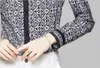 NOUVEAU 2021 piste classique de la mode imprimé élégant revers femmes femmes chemises à manches longues minces design dames Blouses occasionnels Button Office Tops Plus