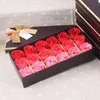 18pcs Savon Rose Fleur Cadeau Boîte De Mariage Saint Valentin Cadeaux de la Saint-Valentin Rose Bain de bain Roses Floraux Savon Fleurs W-01350