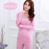 Winter Thermal Underwear Women Wool Eamless Long John Women Set Velvet Thick Second Thermal Female Skin Fleece Two Piece Set 211221