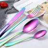 4Pcs Modern Flatware Set Wed Cutlery Knife Spoon Fork Tableware Set