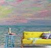 French wallpapers Monet impression painting abstract sea wall paper sofa background non woven mural Wallpaper