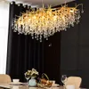 Nordic Luxury Crystal LED Chandelier Loft Villa Gran lustre Lustre Techo Lámpallas para la sala de estar Lámpara de casa Lámpara de interior Iluminación