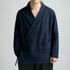 Tradizionali punti aperti uomini in cotone giacca di lino uomini kimono cardigan maschio harajuku outwear maschi kongfu cappotti lj201013