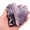 Purple Amethyst Jade Stone Gemstone Scraping Board for Body Massage Natural Crystal Guasha Board AntiWrinkle and Aging Health Car6983064