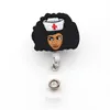 Medical Key Rings Multi-style Black Nurse Felt ID Holder For Name Accessories Badge Reel With Alligator Clip266d