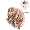 Silk Night Cap Hat Double Side Wear Dames Head Cover Sleep Cap Satin Bonnet voor Mooi Haar - Wakker Perfecte Daily Factory Sale FY7313