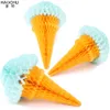 5PCSSet Ice Cream Form Tissue Paper Hanging Honeycomb Balls Lanterns POMS Wedding Birthday Party Home Decoration Paper Balls 201203