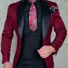 SZMANLIZI Mens Wedding Suits Italian Design Custom Made Black Smoking Tuxedo Jacket 3 Piece Groom Terno Suits For Men 201106
