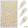 Holographic Butterfly 3D Nail Stickers Self Adhesive Nails Transfer Decals Colorful Foils Wraps