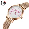 Japan Quartz Movement 10D Red Plum Blossom Genuine Leather Band Female Watch Ladies Wristwatches New Design Watches For Women 201116