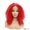 Peruca de cabelo sintético cacheado crespo de cor rosa HD Transparente Frontal de renda Perruques De Cheveux Humains perucas 1935-2335#316V