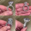 Jóias vintage de 10ct Big Diamond Ring Vintage 925 Sterling Silver Cocktail exclusivo Pear Topázio branco Gemtones Banda de noivado de casamento R9974529