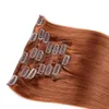 Clipe reto de cabelo humano 100% virgem peruano em extensões de cabelo 12# 16# 27# 33# 99J Remy Clip em sedoso 14-24inch 70G 100G
